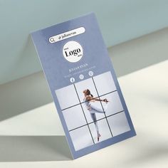 a woman is doing yoga on the card