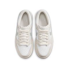 Big Kid's Nike Dunk Low Gradeschool Style # FB9109-109 Color : White/Light Silver-Phantom Cdg Converse, Nike Blazers Mid, Limited Edition Sneakers, Converse Chuck 70, Cute Nikes, Nike Blazer, Fleece Joggers, Nike Dunk Low