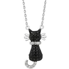 Gorgeous Sparkling Black Cat Diamond Necklace, Nwot Premium 925 Sterling Silver Necklace Crafted With 3/4 Inch Pendant And Chain For A Durable And Lustrous Finish. Elegant Setting For The Sparkling Diamonds * Beautifully Encrusted, Pave Setting, Black Cat * 1/2 Cttw Black & White Diamonds, Eye Clean * White Gold Plated * Hallmark Stamped Fine 925 Sterling Silver * 18” Box Chain With Secure Clasp All Measurements Are Approximate. Necklace Craft, Pave Setting, Sparkle Diamonds, Box Chain, White Diamonds, Sterling Silver Necklace, Diamond White, Sterling Silver Necklaces, Womens Jewelry Necklace