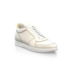 are handcrafted by individual order. Upper material is made by leather. Insole and lining materials - leather. Your new shoes will be handcrafted especially for you and delivered for free to your home or office in 1-2 weeks. Included option for free return and remake if the shoes do not fit.Only now all this is available at an exclusive price of $249.00.Proceed with you order now. White Leather Lace-up Custom Sneakers, Classic Orange Sneakers With Rubber Sole, Modern White Leather Shoes With Rubber Sole, White Custom Sneakers With Calf Leather And Leather Sole, White Leather Sneakers With Stitched Sole, Custom White Calf Leather Sneakers With Leather Sole, Custom Yellow Leather High-top Sneakers, Orange High-top Leather Sneakers, Modern White Leather Shoes With Contrast Sole