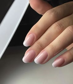 French Fade Nails, Faded Nails, Subtle Nails, Simple Gel Nails, Work Nails, Blush Nails