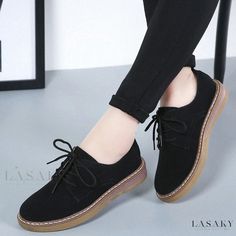 Lasaky - Casual Oxford Style Flats for Expectant Mothers Flats Shoes Comfortable, Spring Sneakers, Winter Shoes For Women, Women Oxford Shoes, Suede Lace, Women Leather, Spring Shoes, Nike Sneakers