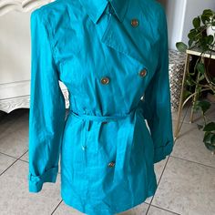 Michael Kors Coat - Teal New With Tags. Teal Color Coat. Teal Color, Teal Colors, Trench Coats, Trench Coat, Blue Green, Color Blue, Michael Kors, Jackets & Coats, Tags