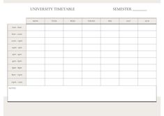 a blank timetable is shown with the date and time listed on it for students to use