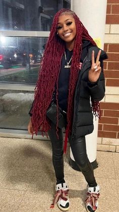 Burgundy Soft Locs, Black Women Weave Hairstyles, Red Locs, Diy Hairstyle, Soft Locs, Simple Hairstyle, School Uniform Outfits, Quick Weave Hairstyles, Hairstyle Inspiration