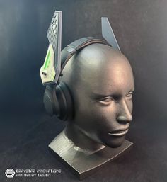 Here's some universal headphone/headband accessories that can attach to any over-ear headphones for a mecha/cyberpunk look! Shown in luminous green, these ear pieces glow a bright neon green using glow in the dark materials, making this accessory battery-free! They are also pose-able for different expressive "looks"!  Attaches to any over ear headphones or headband using the included zip ties includes two ear pieces (one right and one left)  Accessory only, headphones not included Sci Fi Earpiece, Ear Headphones, Ear Piece Headphone, Mecha Accessories, 3d Printed Headphone Accessories, Cyberpunk Headphones, Mecha Headphones, Headset Aesthetic, Headphones Outfit