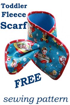 the free sewing pattern for toddler fleece scarfs is available in two sizes