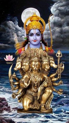 an image of lord ganesh in the water