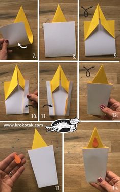 step by step instructions to make an origami house