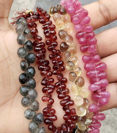 Handmade Jewelry Supplies: Black Rutile, Garnet, Lemon Quartz, and Pink Chalcedony Beads for Bracelets, Necklaces, Earrings Beads For Bracelets, Pink Chalcedony, Wedding Gift Baskets, Lemon Quartz, Bead Shop, Garnet