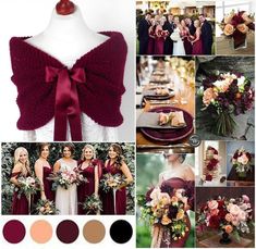 a collage of different color schemes for bridesmaids