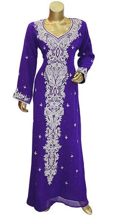 Luxury Hand Beaded Kaftan dress. 2xl Kaftan Purple plus size Festive Purple Kaftan For Wedding, Festive Purple Wedding Kaftan, Traditional Purple Kaftan For Festive Occasions, Long Sleeve Purple Party Kaftan, Festive Purple Tunic Dress, Floor-length Purple Kurta With Dabka Work, Purple Floor-length Kurta With Dabka Work, Traditional Purple Kaftan For Weddings, Purple Embellished Kaftan For Festive Occasions