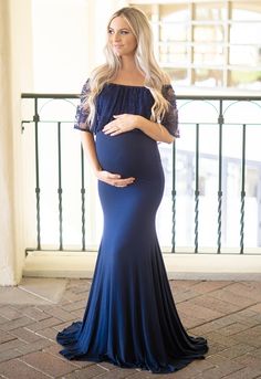 Size: 2, Color: Navy Blue Chiffon Maternity Gown, Baby Shower Gown, Navy Gown, Maternity Gown, Fall Maternity, Maternity Gowns, Photoshoot Dress, Maternity Dresses, Maternity Clothes