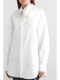 ALEXANDER MCQUEEN Cotton-poplin shirt | NET-A-PORTER Alexander Mcqueen Clothing, Mc Queen, Poplin Top, Cotton Poplin Shirt, Fall Shopping, Poplin Shirt, Cotton Poplin, Women Collection, The Fall