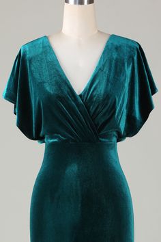 ZAPAKA Women Velvet Peacock Bridesmaid Dress with Ruffles V-Neck Long Wedding Guest Dress V-neck Ruffle Bridesmaid Dress For Party, Holiday Bridesmaid V-neck Dress, Holiday Formal Ruched Dresses, Green Bridesmaid Dress For Party, Cocktail V-neck Pleated Bodice Evening Dress, Fitted V-neck Bridesmaid Dress For Party, Fitted Green Evening Bridesmaid Dress, Fitted Holiday Maxi Dress For Bridesmaids, Fitted Ruffles Bridesmaid Dress For Prom