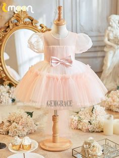 10% off now|Free shipping world-wide. Super Cute Light Pink Tulle Flower Girl Dress with Sleeves at GemGrace. Click to learn our pro custom-made service for wedding dress, formal dress. View #FlowerGirlDresses for more ideas. Sweet Tulle Princess Dress For Dress-up, Pink Tulle Dress For First Communion, Pink Tulle Tutu Dress For First Communion, Pink Tulle Ball Gown For First Communion, Pink Short Sleeve Tutu Dress For Wedding, Cute Short Sleeve Tulle Tutu Dress, Short Sleeve Tulle Baptism Dress For Party, Princess Style Pink First Communion Dress, Pink Short Sleeve Tutu Dress With Ruffles