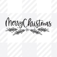 merry christmas lettering on a white background with black and white stripes in the bottom right corner