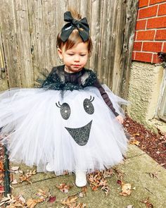 Ghost tutu Dress - Boo baby - with or without fairy lights Disney Ghost Costume, Diy Toddler Ghost Costume, Tulle Ghost Costume, Kids Ghost Costume, Pregnant Ghost Costume, Best Toddler Costumes, Baby Ghost Costume