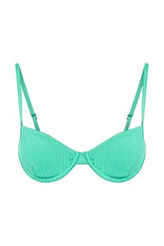 Sexy & confident Thoughtfully designed in a new sleek fit, this Capri Top features an enhanced underwire to shape, lift, and support your cup. Complete with adjustable shoulder straps and a back tie closure for a flattering custom fit.Features:Underwire cupsAdjustable strapsBack tie closure with gold hardware detai Green Beach Bra With Padded Cups, Fitted Low-cut Padded Swimwear, Green Padded Cups Beach Bra, Padded Fitted Low-cut Swimwear, Green Padded Beach Bra, Poolside Underwire Padded Bra, Green Triangle Top With Padded Cups, Fitted Strappy Bra With Padded Cups, Fitted Green Bra With Padded Cups