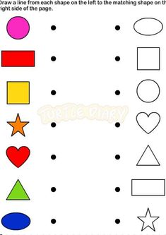 worksheet for kids to learn how to draw and color shapes with pictures on the page