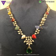 Diamond Necklace With Price, Bride Blouse, Simple Diamond Necklace, Jewellery Styling, Uncut Diamond Necklace, India Trip