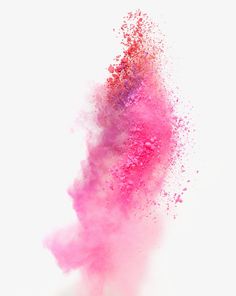 pink powder sprinkled on top of each other in front of a white background