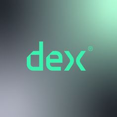 the logo for dex is green on a gray background