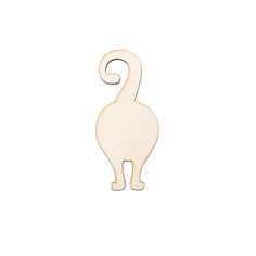 a wooden cutout of a cat with its tail curled in the shape of a cat