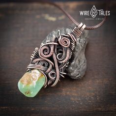 Unique Mindfulness Gift, Chrysoprase Necklace, Yoga Jewelry, Healing Crystal, Gift for women, Gemstone jewelry, Wire Wrapped jewelry, Copper Necklace Pendant, Chrysoprase Necklace, Unisex Necklace, Yoga Jewelry, Copper Necklace, Wire Work