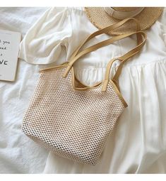 Straw Woven Fishnet Tote Bag with Inner Pouch, Retro Vibes, Summer Bag – Elena Handbags Summer Sand-colored Straw Bag, Cream Bags For Shopping In Beach Season, Mesh Tote Bag For Shopping, Yellow Large Capacity Beach Bag For Summer, Large Capacity Yellow Beach Bag For Summer, Trendy Summer Beach Bag For Shopping, Summer Woven Sand-colored Shoulder Bag, Beige Shoulder Bag For Vacation Shopping, Beige Shoulder Bag For Shopping On Vacation