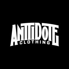 the logo for an old school clothing brand, and it says antidote clothing