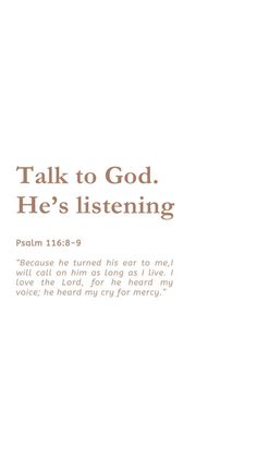 a book cover with the words talk to god he's listening