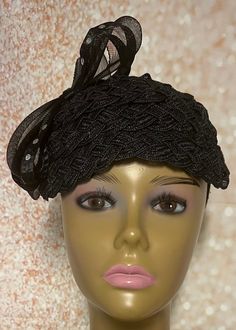 Black millinery braided hat accented with rhinestones and crinoline. Handmade SHIPPING All items for free shipping will be shipped via USPS FIRST CLASS MAIL. PLEASE NOTE All items for Free Shipping will be shipped via USPS First Class Mail. Church Weddings, Black Braids, Bronx, Fascinator, Special Occasion, Braids, For Free, Weddings, Hats