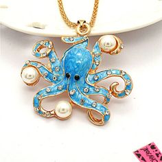 Condition: 100% Brand New Quantity: 1 Pc Chain Length: 27.5 Inches Pendant: 3.1*5.2cm length:64cm（1inch = 2.54cm） 1 Inch=2.54 cm New Blue Enamel Pearl Deep Sea Octopus Fashion Pendant Sweater Necklace Condition: 100% Brand New Quantity: 1 Pc Chain Length: 27.5 Inches Pendant: 3.1*5.2cm length:64cm（1inch = 2.54cm） 1 Inch=2.54 cm PaymentShippingReturnsAbout usContact us Payment I only support paypal payment. Hope to receive your payment within 5 days. Shipping Items will be shipped within 1 business days after the payment clearing from HongKong Post Office .. Items were sent out before14:00 CTTevery working day(Monday-Saturday)as soon as you pay for it at that day.It usually takes15working days-30 daysto arrive. Note：7-14days to USA with Tracking number Country Deliver Time Working days ( no Sea Themed Necklace, Tentacle Necklace, Ocean-inspired Shell-shaped Pearl Pendant Jewelry, Ocean-inspired Jewelry With Lobster Clasp And Round Pendant, Sweater Necklace, Octopus Pendant, Deep Sea, Fashion Jewelry Necklaces, Octopus