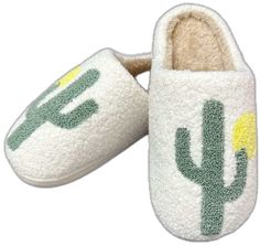 These limited edition, unique green cactus and sun lounge slippers are perfect for the summer time. Cozy lounge slippers come in multiple colors and designs. Slip into these super soft slippers and keep your feet cozy and comfy! Green Comfortable Slippers With Textured Footbed, Casual White Slippers For Relaxation, White Casual Slippers, Comfortable Green Indoor Slippers, Casual White Slippers For Home, Casual White Home Slippers, White Cozy Slippers For Home, Cozy White Slippers For Home, Green Comfortable Slippers With Round Toe