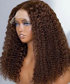 Brand: Karlami Hair Hair Material: 100% Human Hair Style: Kinky Curly Lace Front Wig Hair Color: Chocolate Brown #4 Colored Human Hair Wigs Density: Natural 150% and full 180% density Lace Area: 4in Fitted Lace front wig Cap Lace Type: Transparent lace,meltdown perfectly, match all skins Hairline: Super Natural-looking Pre-Plucked Hairline with Baby Hair Cap Size: Average size 22.5 inches,multiple clips & an adjustable aand inside the wig for a secure fit Can Be Dyed:Yes Shipping: Free shipping Chocolate Brown Hair Color, Hair Color Chocolate, Loose Waves Hair, Curly Lace Front Wigs, Wig Human Hair, Color Chocolate, Cap Hair, Super Natural, Curly Wigs