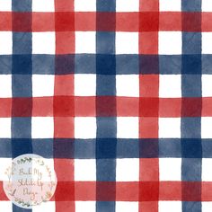 a red, white and blue checkered fabric with the words hello my sister on it