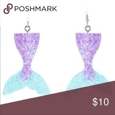 Mermaid tail Dangle Earrings 🧜‍♀️ Cute earrings for any age! NEW Jewelry Earrings Purple Earrings For Summer Party, Summer Party Purple Earrings, Summer Festival Purple Earrings With Ear Wire, Summer Purple Earrings With Ear Wire, Earrings Cute, New Jewelry, Mermaid Tail, Cute Earrings, Blue Purple