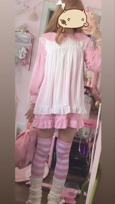 Kawaiicore Outfits, Kawaii Core Outfit, Babydoll Core, Kawaii Fashion Outfits, Alternative Outfits, Pink Outfits, Feminine Outfit