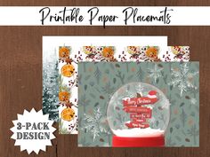 a snow globe with the words printable paper placements