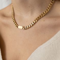 Material:18k Gold Plated Stainless Steel Necklace Length: 17 Inch Get Free Shipping Over 80$ Gold Link Chain Necklaces Chic Gold Cuban Link Necklace, Chic Cuban Link Jewelry Gift, Chic Gold Necklace With Curb Chain, Chic Cuban Link Jewelry For Gift, Chic Curb Chain Jewelry As A Gift, Gold Link Chain, Gold Link, Link Chain Necklace, Chain Necklaces