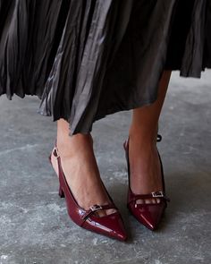 Burgundy High Heels, Heels Slingback, Wedding Pumps, Heels Dress, Black Shoes Heels, Womens Pumps, Slingback Heels, Shoes Wedding, Leather High Heels