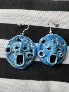 Made to order, please allow up to 3 days before shipping. These are hand sculpted by me so there will be slight variations but will keep it as close to photos as possible. Fan inspired Mr. Melancholy earrings. Mr Melancholy, Tv Glow, Moon Earrings, I Saw, Jewelry Earrings Dangle, Etsy Earrings, Dangle Drop Earrings, Dangle Earrings, Jewelry Earrings