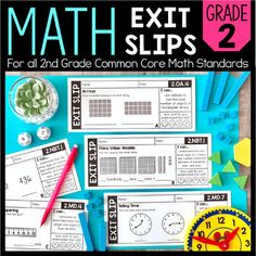 the exit slips for 2nd and 3rd grade common core math standards are included in this pack