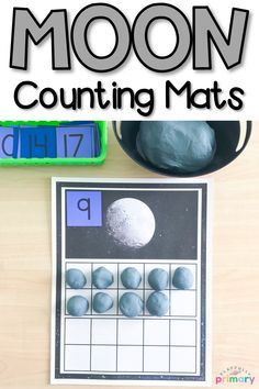 the moon counting mats for kids to practice counting