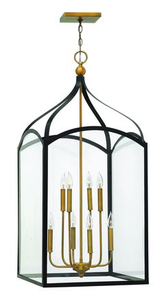 Hinkley - 3418BZ - Eight Light Foyer Pendant - Clarendon - Bronze Transitional Entryway, Foyer Pendant Lighting, Traditional Lanterns, Entryway Lighting, Foyer Lighting, Rectangle Chandelier, Foyer Pendant, Hinkley Lighting, Ceiling Fan Chandelier