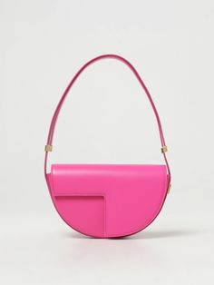 Find PATOU Mini Bag on Editorialist. The Patou Mini Bag features a top handle and an adjustable strap that can be worn on the shoulder or crossbody. The bag is crafted from leather and has a flap opening with a turn lock closure. Designer Pink Baguette Bag With Detachable Strap, Pink Flap Bag With Detachable Strap And Top Handle, Chic Pink Top Handle Baguette Bag, Pink Top Handle Baguette Bag With Detachable Strap, Designer Pink Leather Flap Bag, Pink Flap Bag With Double Handle And Removable Pouch, Pink Baguette Bag With Detachable Strap, Modern Pink Flap Shoulder Bag, Pink Top Handle Baguette Bag With Removable Pouch