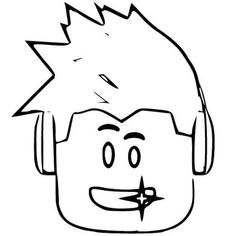 a black and white drawing of a man with headphones on his ears, looking to the side