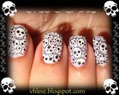 Skull Nails Skull Nail Designs, Mexican Festival, Fingernails Painted, Fingernail Art, Skull Nails, Skull Designs, Nail Stuff, Crazy Nails