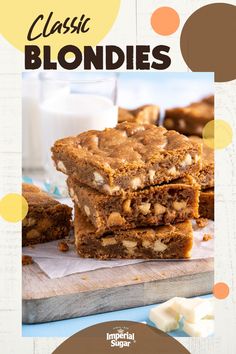 Rich, buttery, and perfectly chewy, everyone needs a Classic Blondies recipe in their recipe box. Otherwise known as blonde brownies or brown sugar brownies, Classic Blondies have a crackly top, a chewy center, and caramel, vanilla and brown sugar flavor notes. Chef Eddy made these blondies with white chocolate chips, but you could also Brown Sugar Brownies, Easy Kid Recipes, Turkey Cheese Ball, Thanksgiving Meal Ideas, Make A Turkey, Blonde Brownies, Bars And Squares, Holiday Cookie Exchange